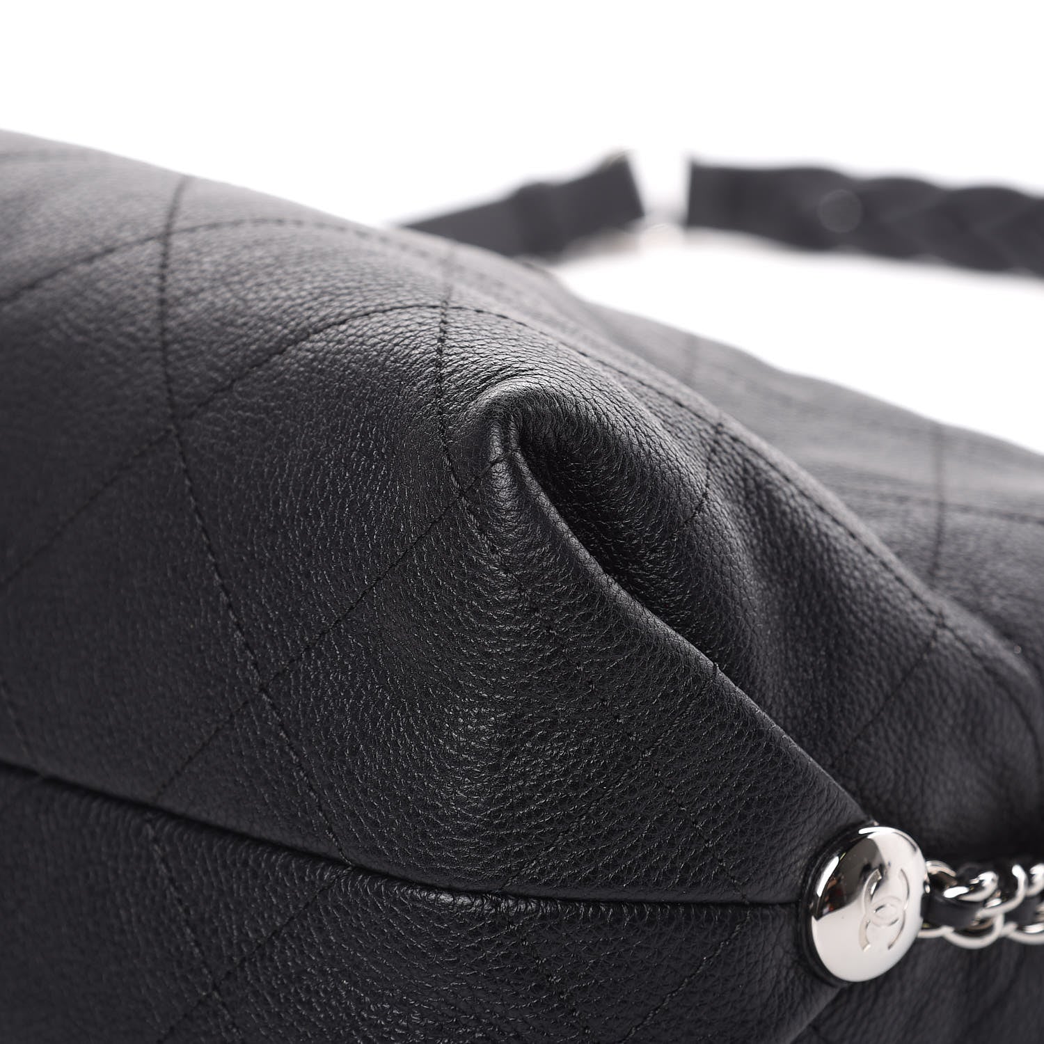 Chanel Grained Calfskin Stitched Medium Braided With Style Hobo Black 11 of 14