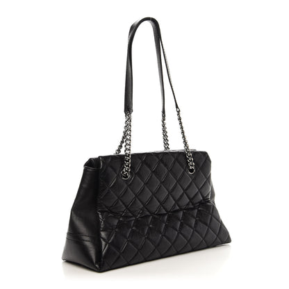 Chanel Aged Calfskin Quilted Lady Pearly Tote Black 3 of 10