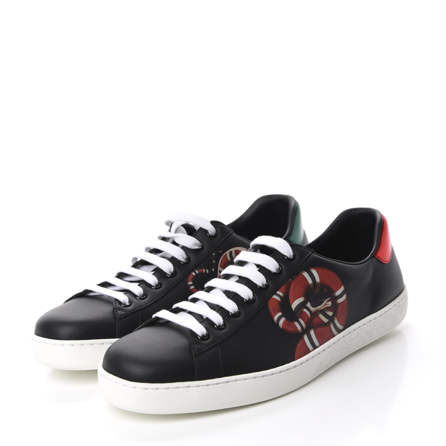 Calfskin Kingsnake Mens Ace Sneakers 9 Black Multicolor