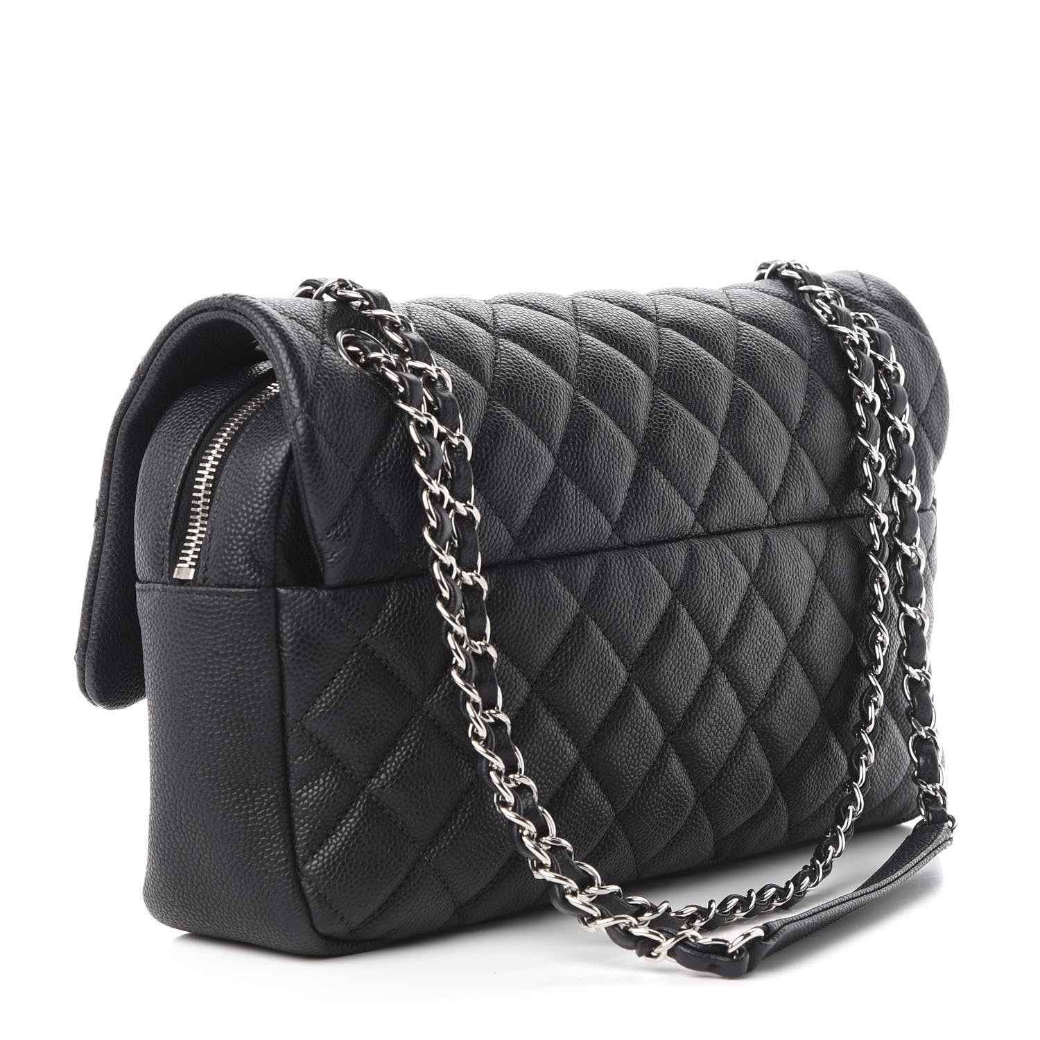 Chanel Caviar Quilted Jumbo Easy Flap Black 3 of 11