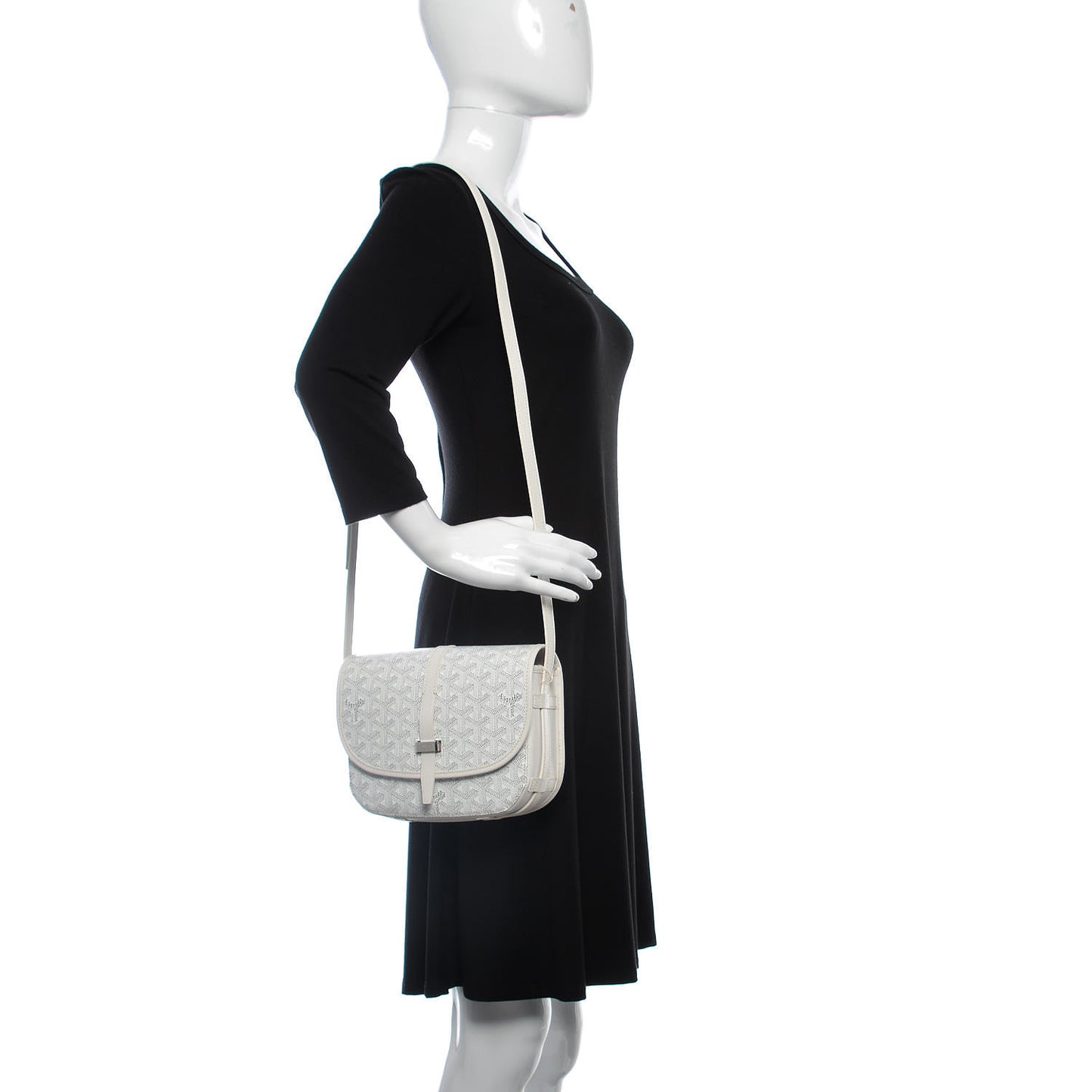 Goyardine Belvedere II PM Messenger Bag White