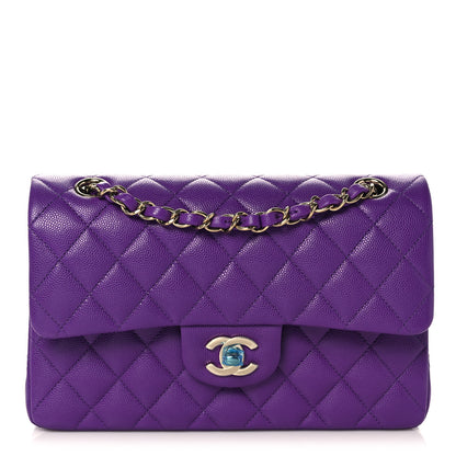Chanel Caviar Quilted Small Double Flap Dark Purple 1 of 9
