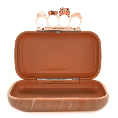 Alexander McQueen PVC Marble Skull Box Clutch Rose Pink 4 of 9