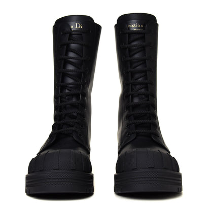 Christian Dior Calfskin Rubber Dioriron Boots 38 Black 8 of 12