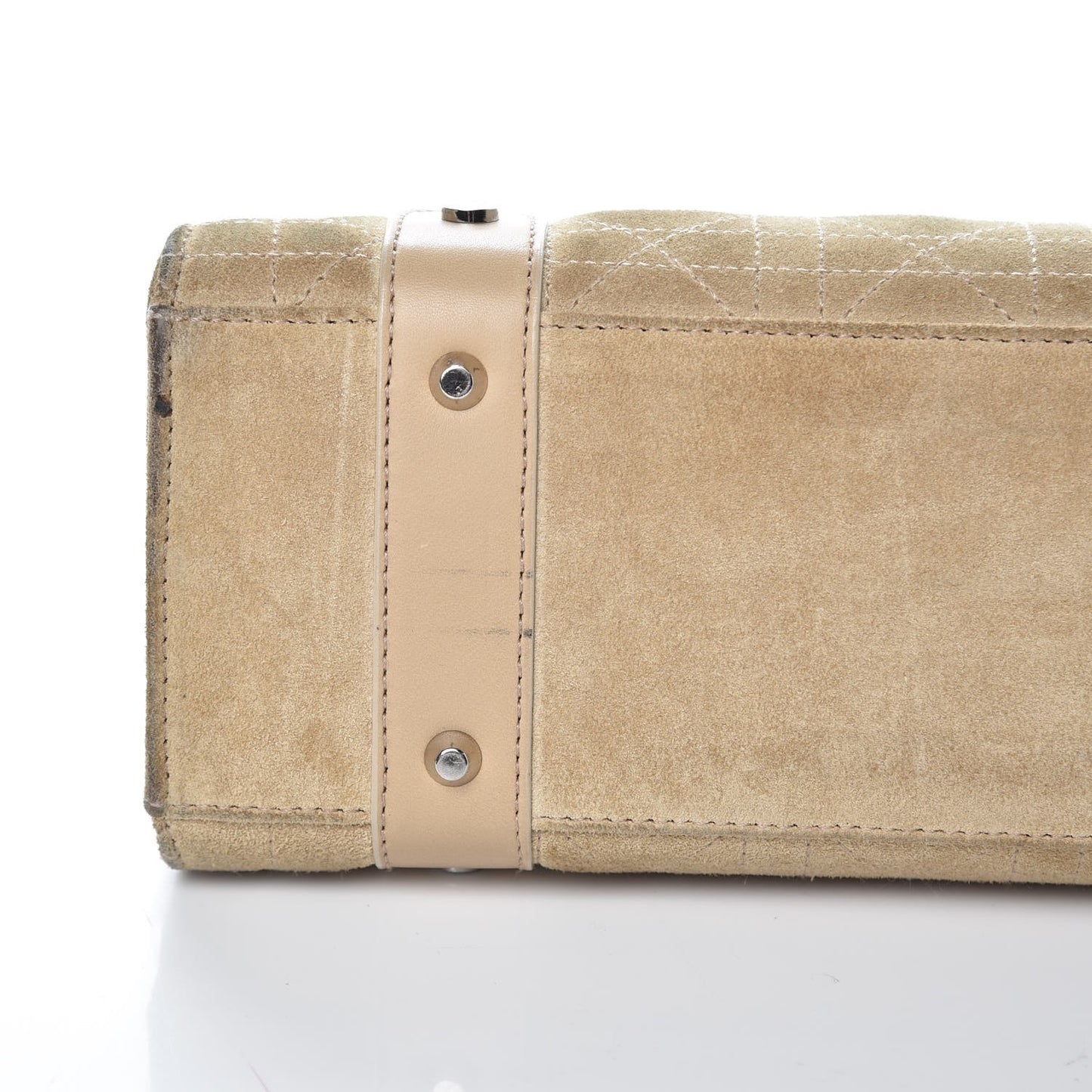 Suede Cannage Stitched East West Lady Dior Beige