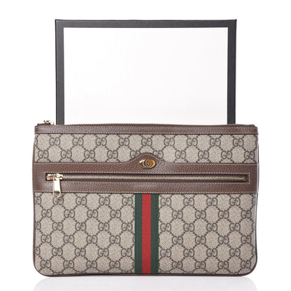 Gucci GG Supreme Monogram Large Ophidia Pouch Clutch Brown 8 of 8