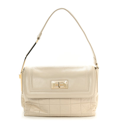 Chanel Lambskin Chocolate Bar Shoulder Bag White 1 of 13