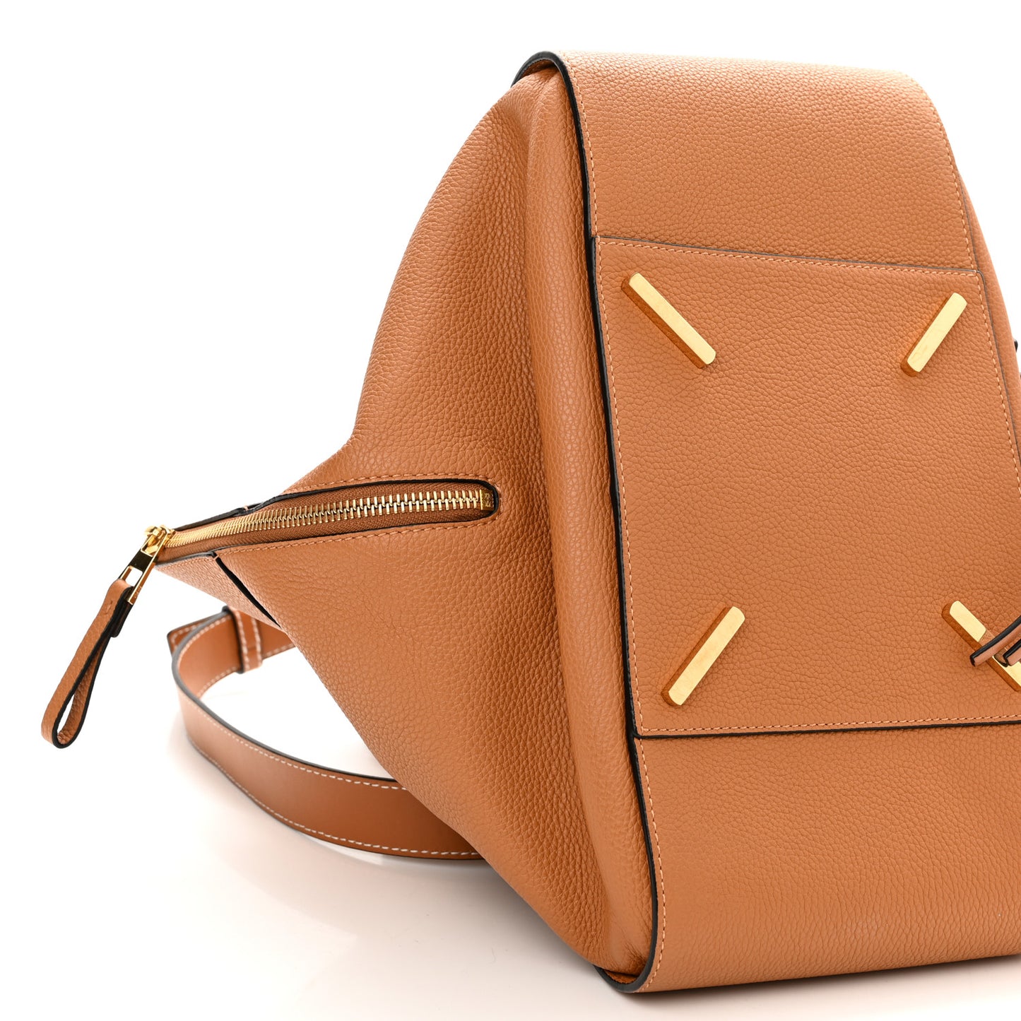 Grained Calfskin Medium Hammock Shoulder Bag Tan