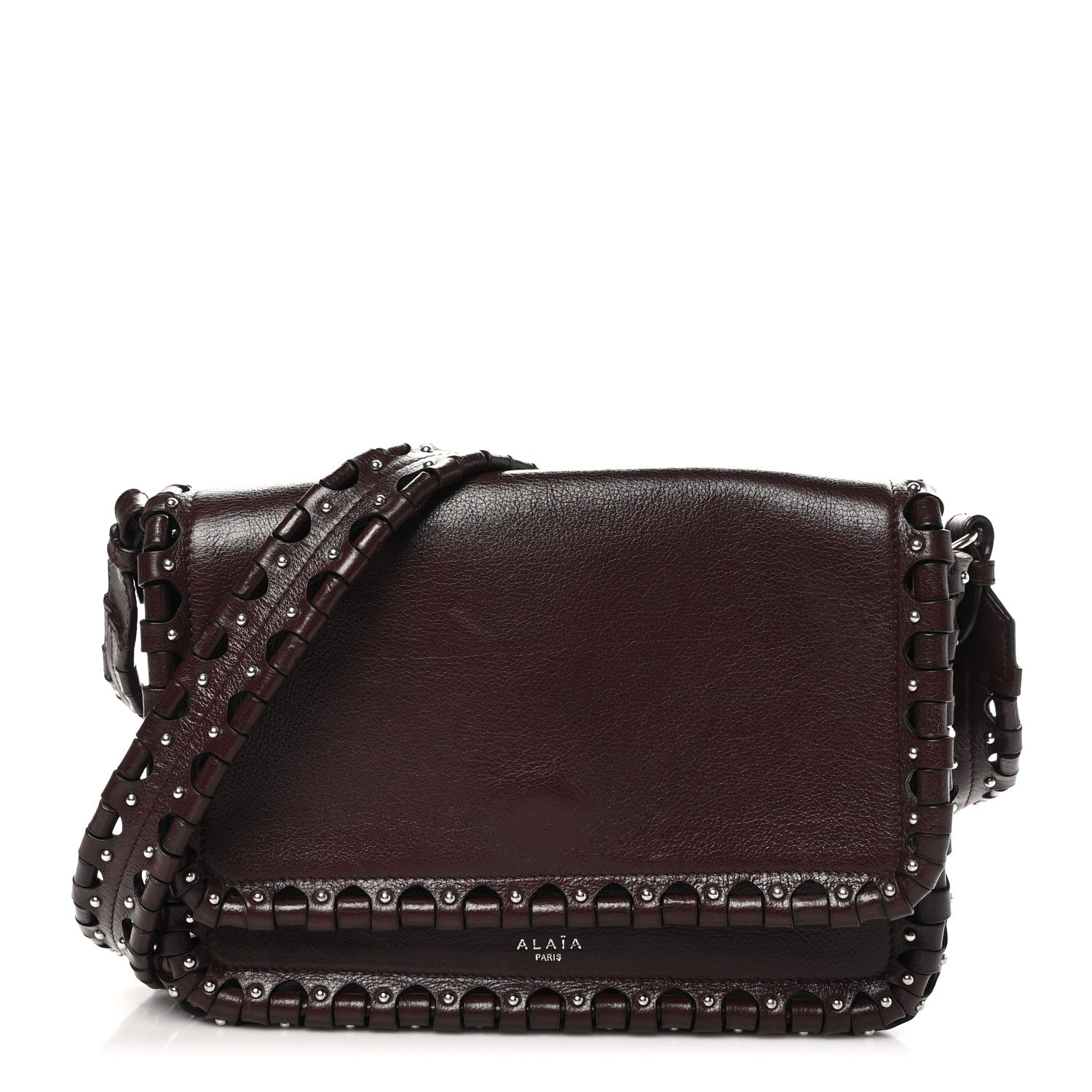 Alaia Buffalo Studded Hinge Flap Bag Almandite 1 of 10