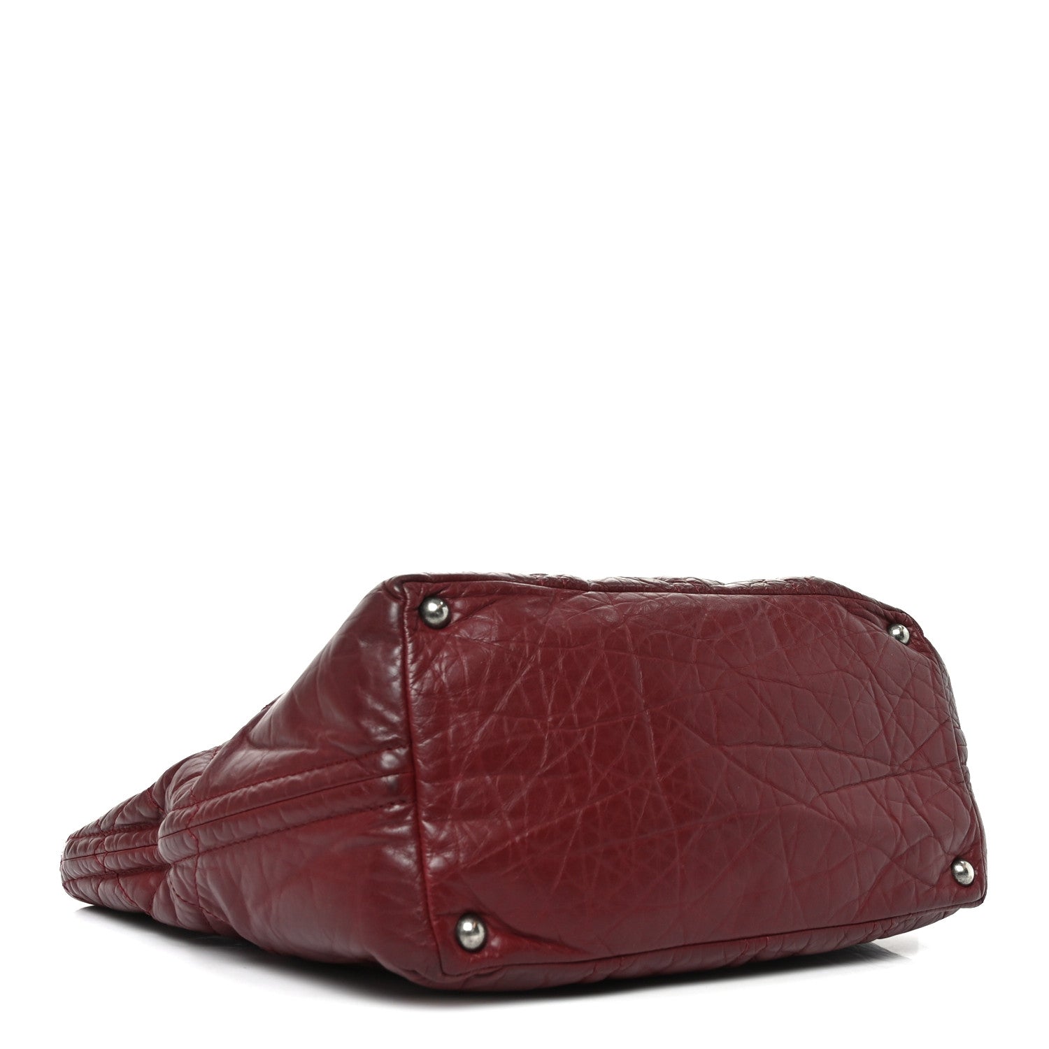 Chanel Aged Calfskin Small Shopping In Moscow Tote Burgundy 4 of 13