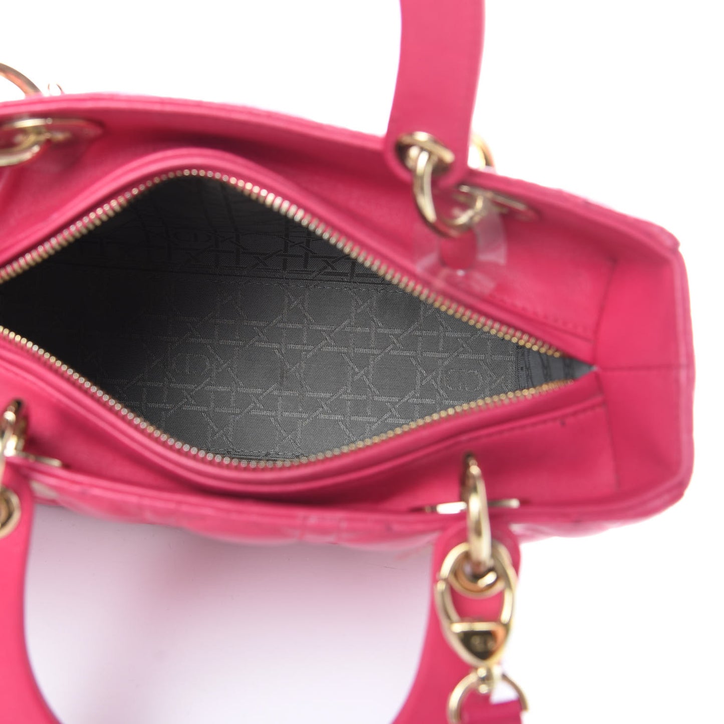 Lambskin Cannage Medium Lady Dior Fuchsia