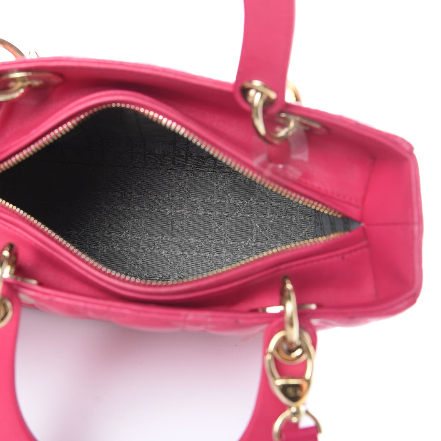 Christian Dior Lambskin Cannage Medium Lady Dior Fuchsia 5 of 17