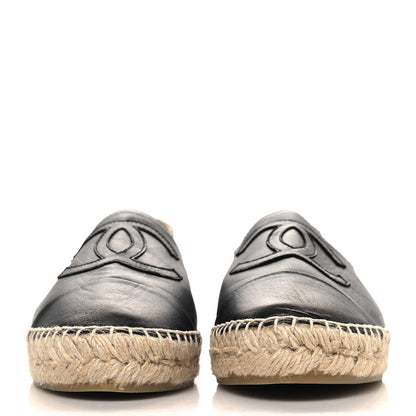 Chanel Lambskin CC Espadrilles 38 Black 3 of 9