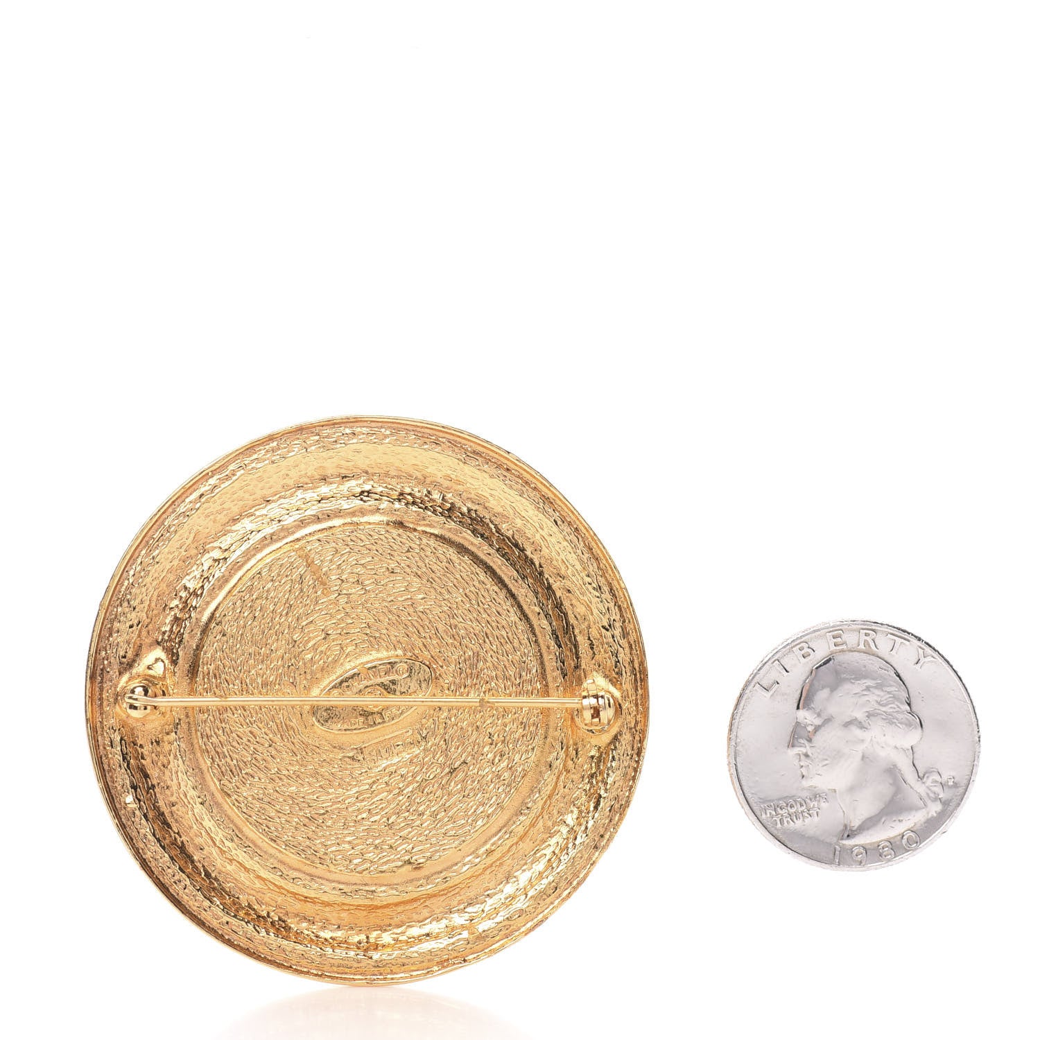 Chanel 31 Rue Cambon Medallion Brooch Gold 3 of 6
