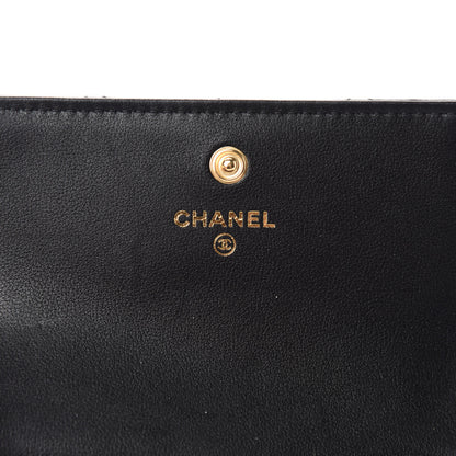 Chanel Calfskin Quilted About Pearls Card Holder Flap With Chain Black 8 of 12