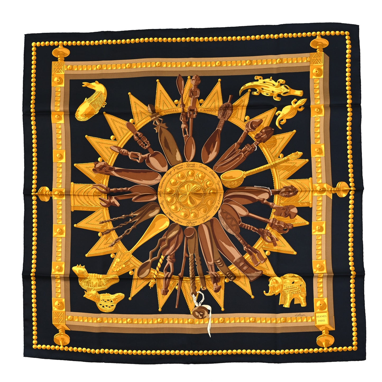 Silk Cuillers d'Afrique Scarf 90