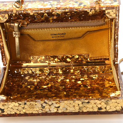 Tom Ford Sequin Plexiglass Lipstick Minaudiere Clutch Gold 5 of 11