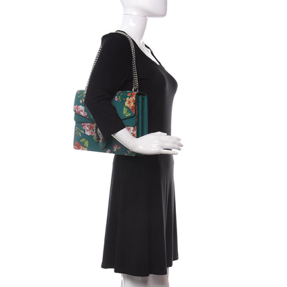 Gucci Calfskin Blooms Print Medium Dionysus Shoulder Bag Bright Emerald Multicolor 2 of 10