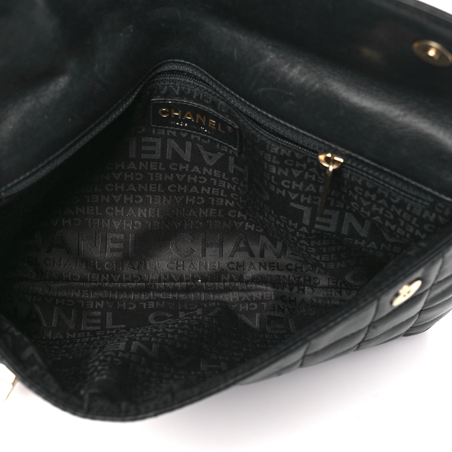Chanel Lambskin Chocolate Bar Mademoiselle Flap Shoulder Bag Black 5 of 10