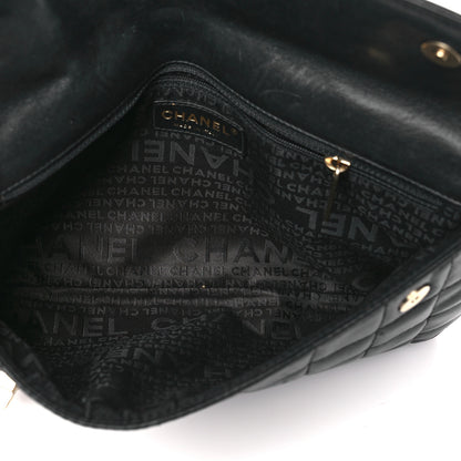 Chanel Lambskin Chocolate Bar Mademoiselle Flap Shoulder Bag Black 5 of 10