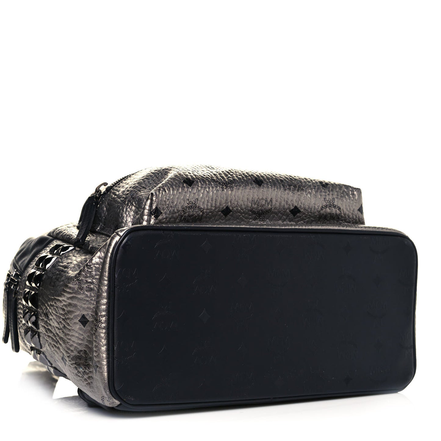 Metallic Visetos Medium Side Stud Stark Backpack Silver Black