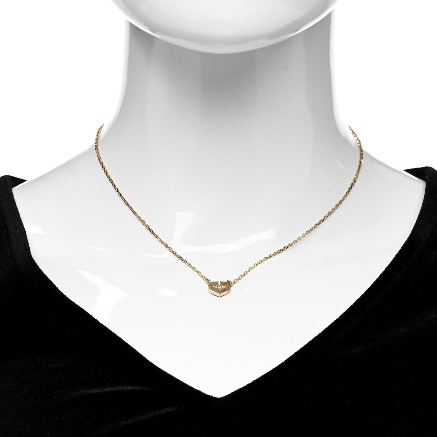 18K Pink Gold Diamond XS Hearts and Symbols Necklace