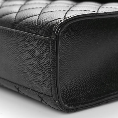 Saint Laurent Grain De Poudre Textured Mixed Matelasse Triquilt Medium Monogram Satchel Black 9 of 9