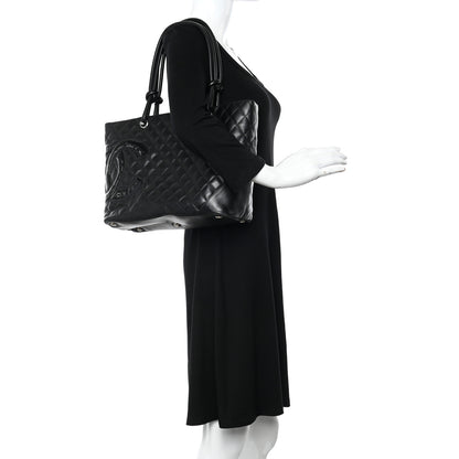 Chanel Calfskin Quilted Large Cambon Tote Black 3 of 12
