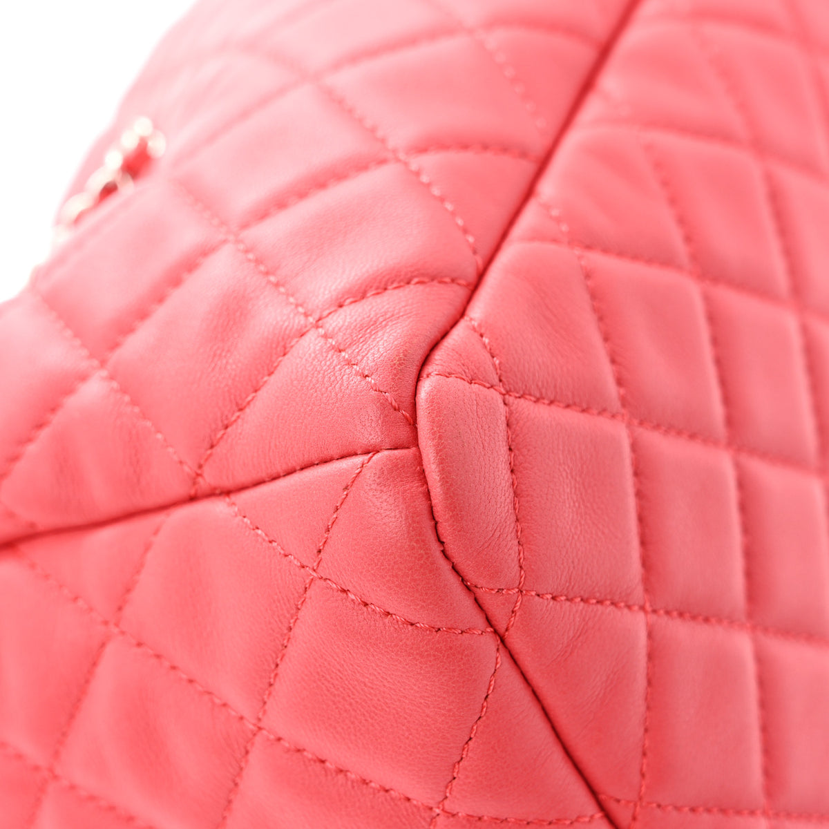 Chanel Lambskin Quilted Small CC Chain Drawstring Bucket Bag Pink 11 of 12