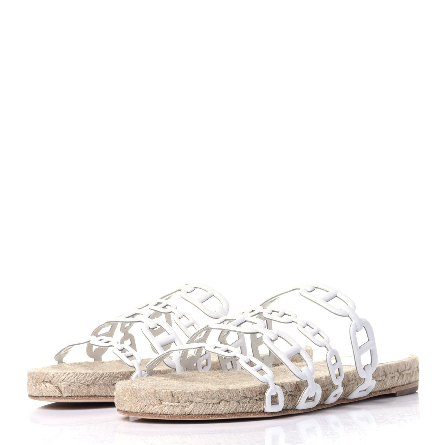 Nappa Ancone Espadrille Sandals 37 White Naturel