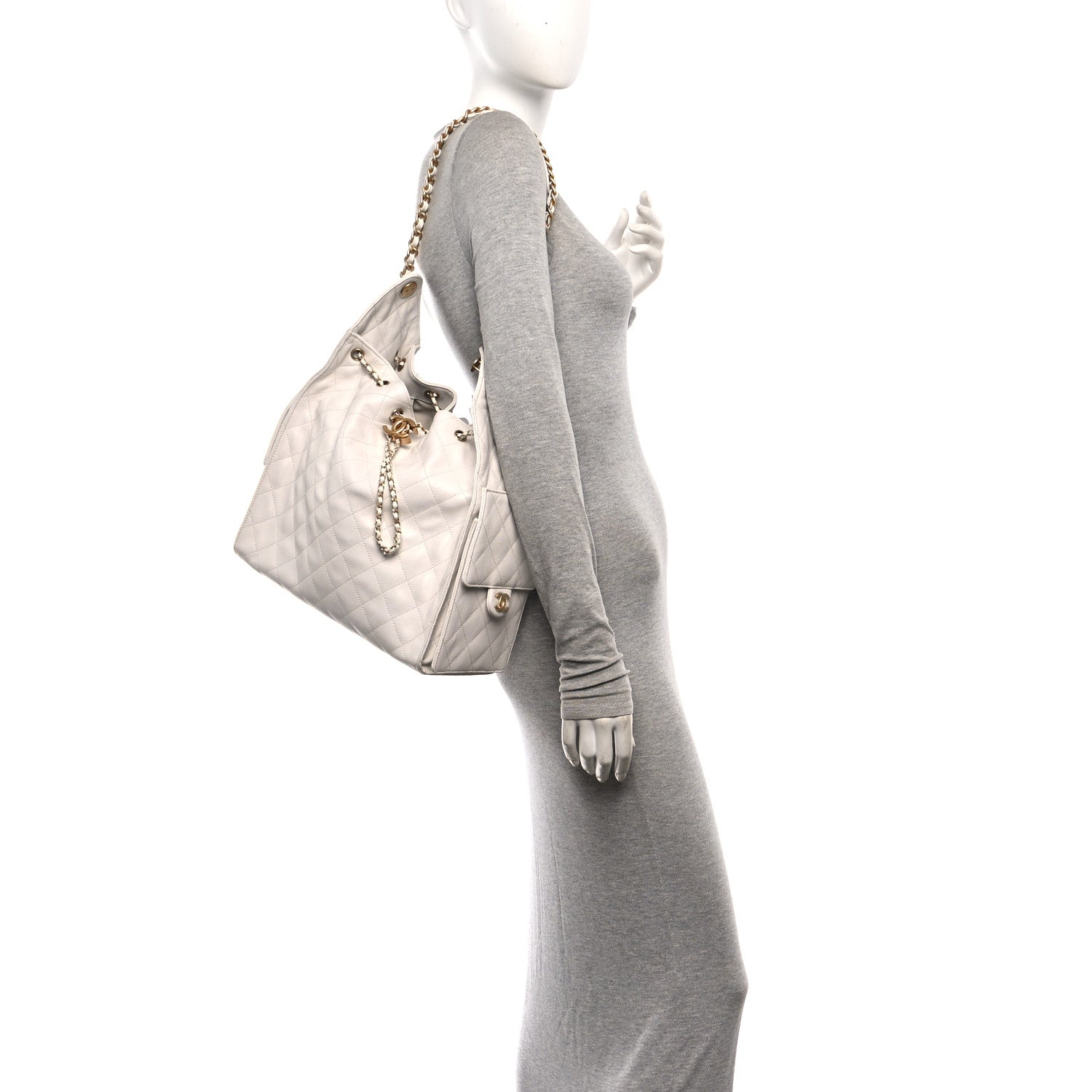 Chanel Caviar Quilted Medium Chanel 25 Handbag White 2 of 11