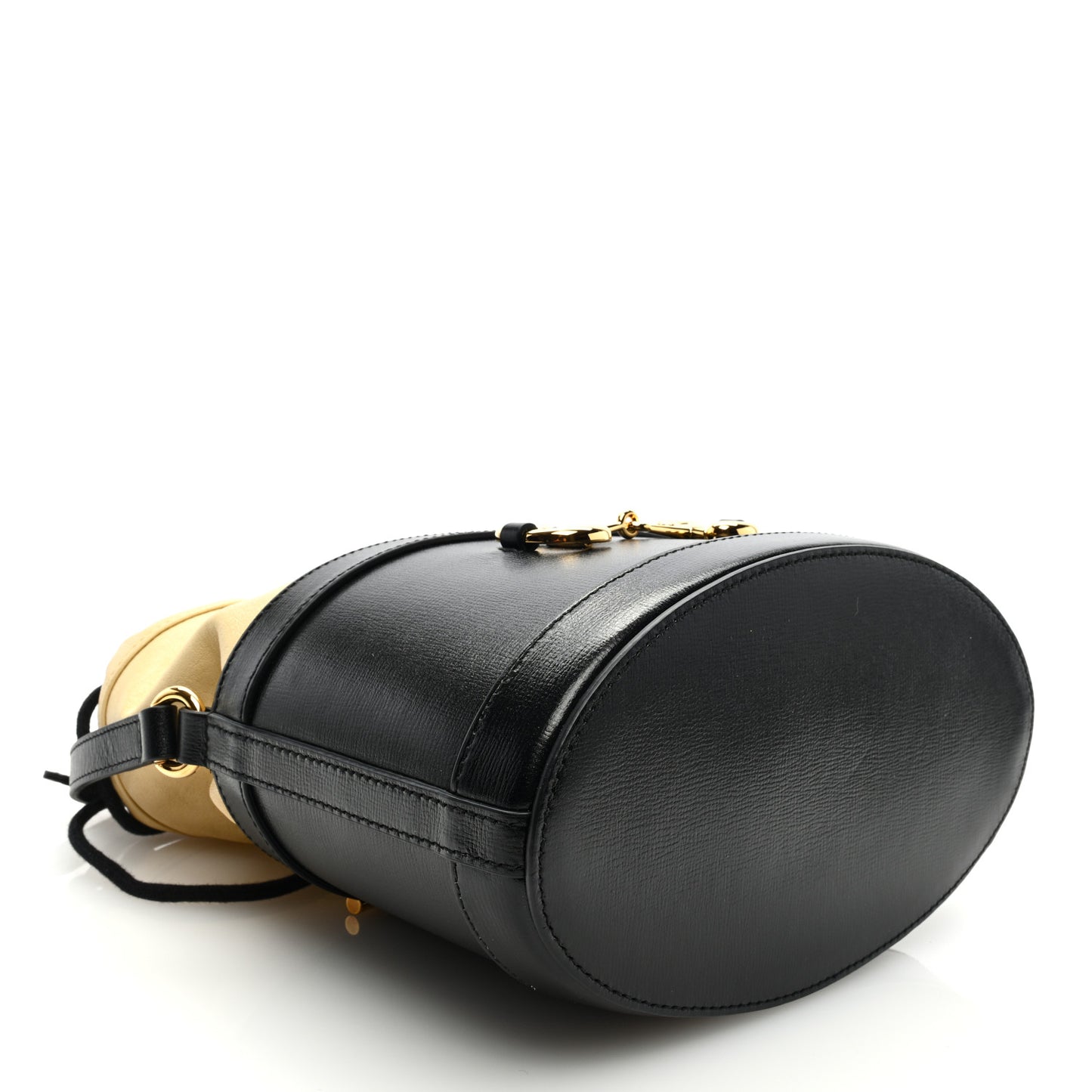 Azalea Sakai Be Green Calfskin Horsebit 1955 Drawstring Bucket Bag Black Butter