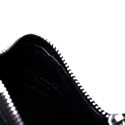 Saint Laurent Calfskin Crocodile Embossed 5 Fragments Zip Pouch Card Holder Black 4 of 6