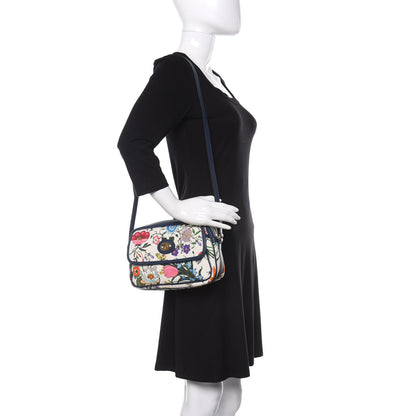 Gucci Canvas Flora Floral Shoulder Bag White Blue Agata Mulitcolor 2 of 10