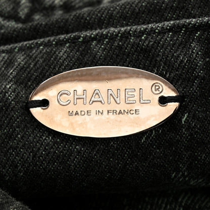 Chanel Washed Denim Quilted Small Denimpression Flap Green Black 6 of 10