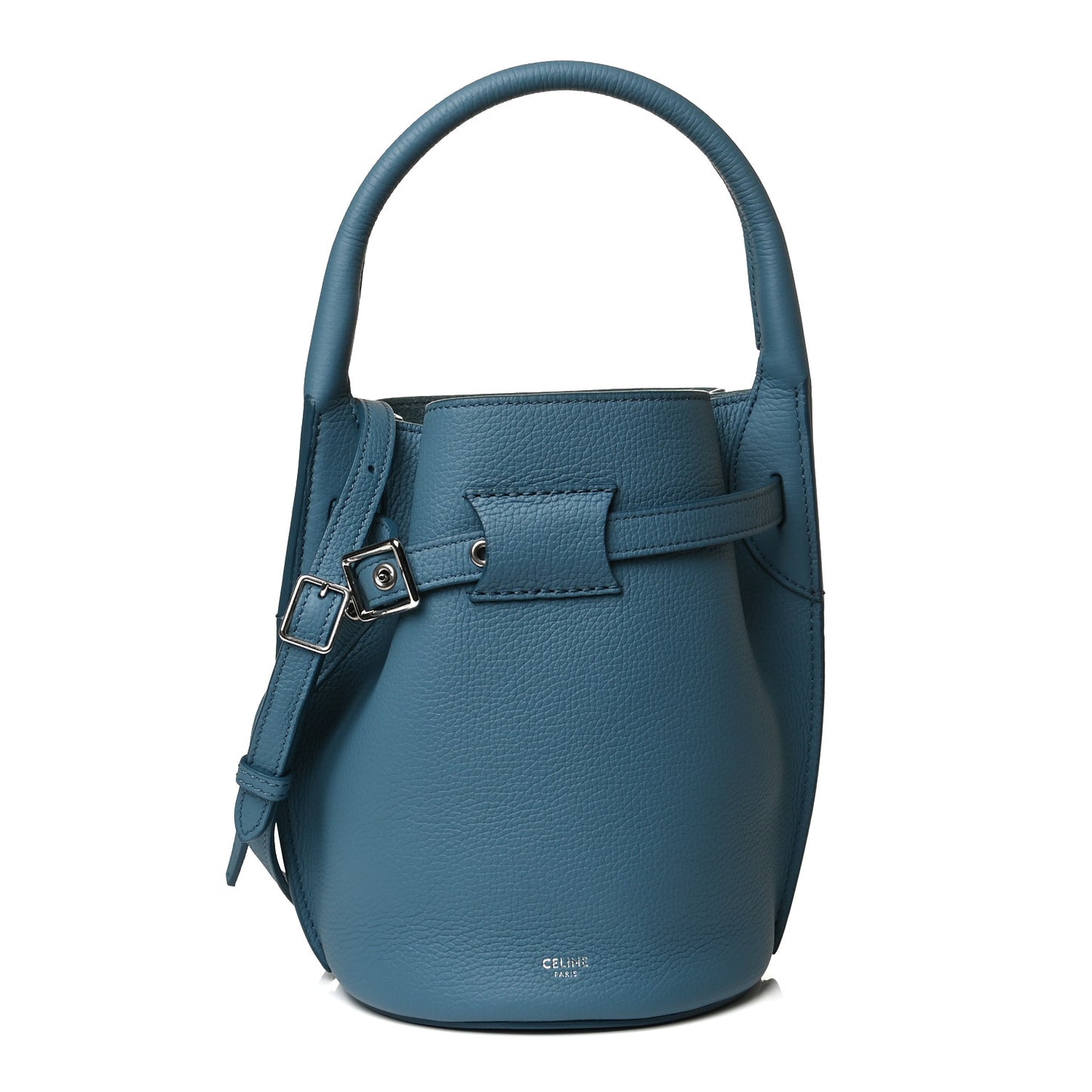Supple Grained Calfskin Nano Big Bag Bucket Slate Blue