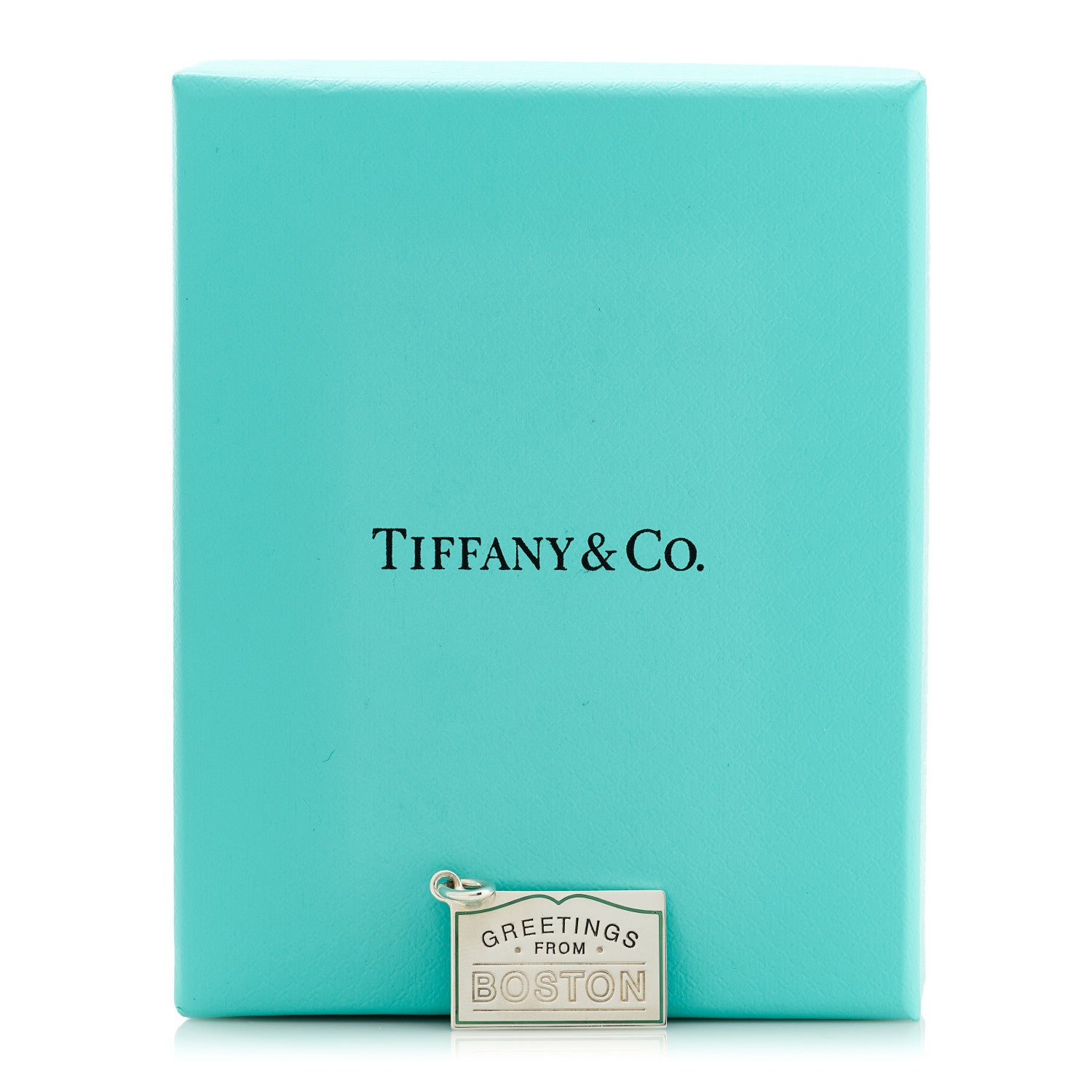 Tiffany Sterling Silver Enamel Boston Postcard Charm Blue 4 of 4