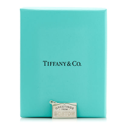 Tiffany Sterling Silver Enamel Boston Postcard Charm Blue 4 of 4
