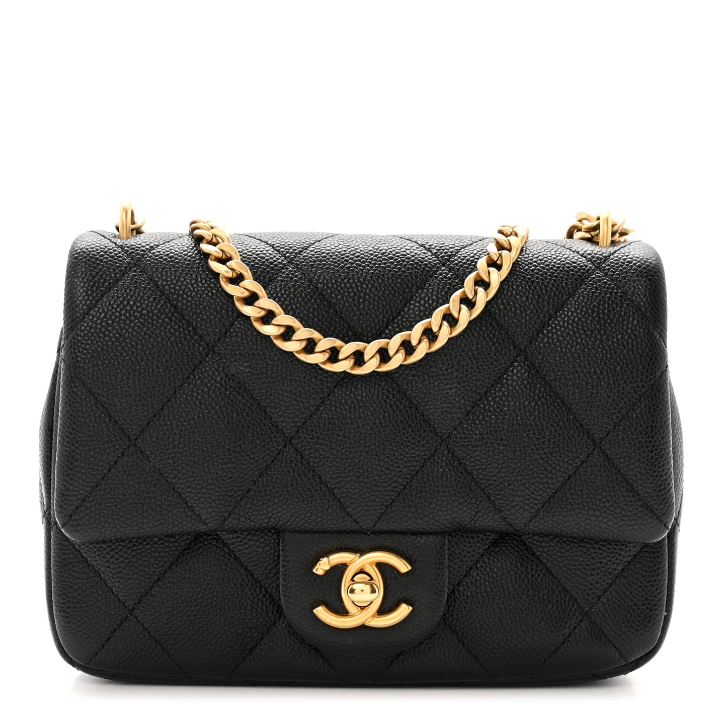 Caviar Quilted Mini Sweetheart Flap Black
