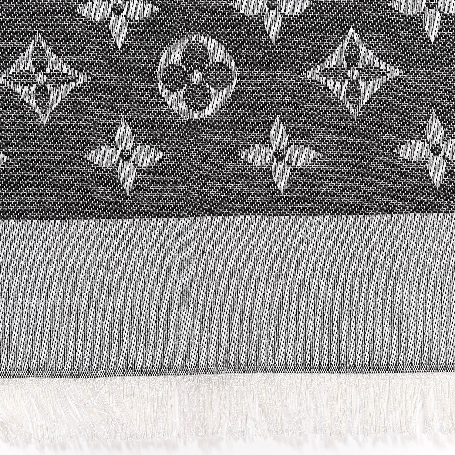 Louis Vuitton Wool Silk Monogram Denim Shawl Black 6 of 8