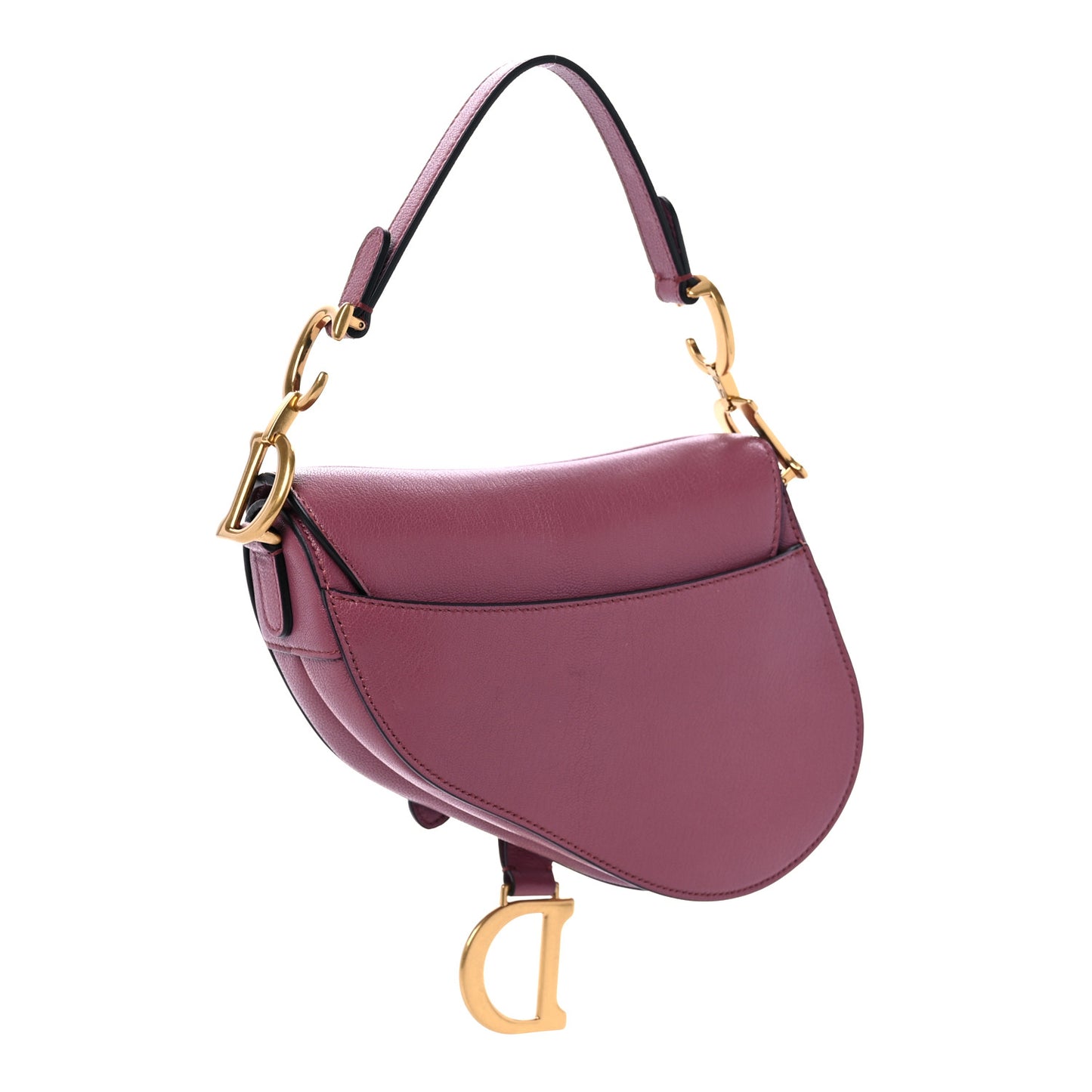 Grained Calfskin Mini Saddle Bag Mallow Rose