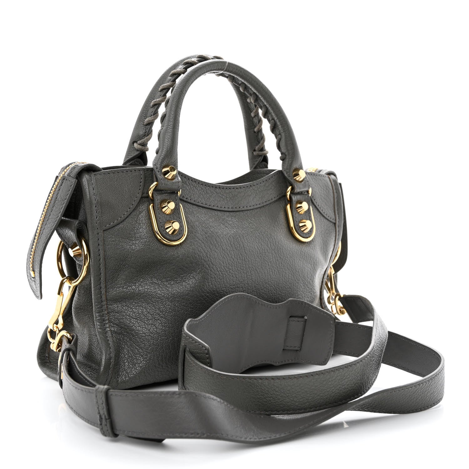 Balenciaga Chevre Gold Metallic Edge Hardware Mini City Gris Acier 3 of 9