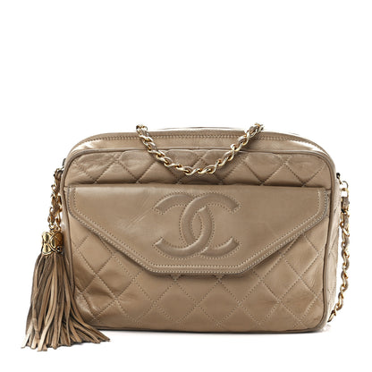 Chanel Lambskin Quilted Tassel Camera Case Beige 1 of 12