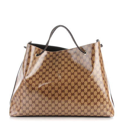 Gucci Crystal Monogram Large Gifford Shopping Tote Brown 1 of 7