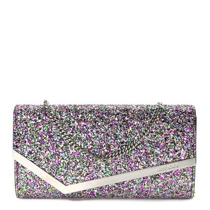 Jimmy Choo Glitter Emmie Clutch Bubblegum Mix 1 of 9