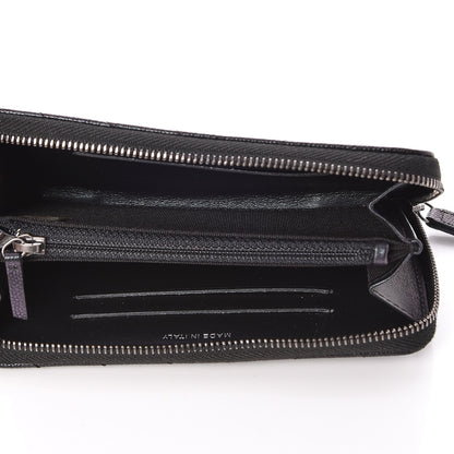 Chanel Iridescent Caviar Chevron Quilted Medium Zip Around Wallet Black 5 of 9