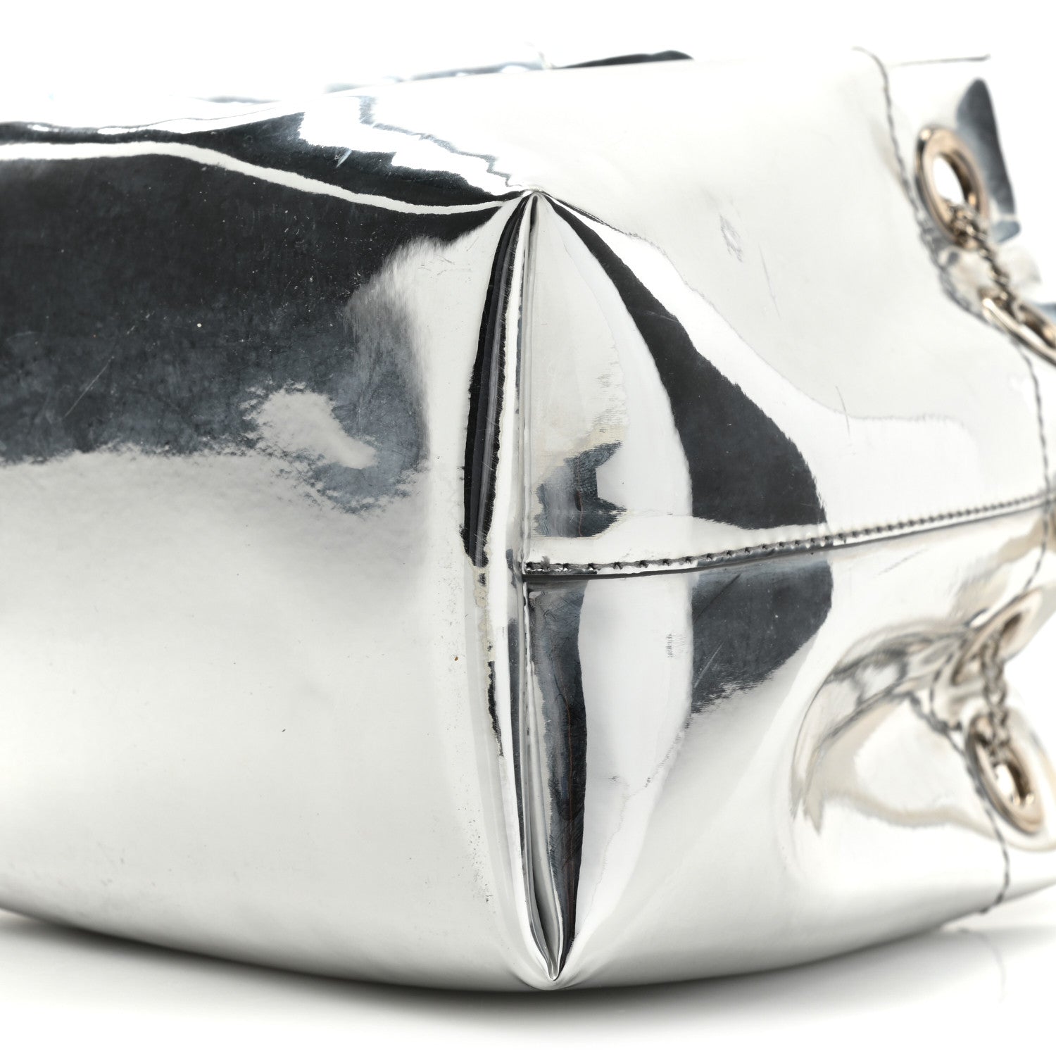 Jimmy Choo Metallic Patent Bon Bon Bag Silver 7 of 9