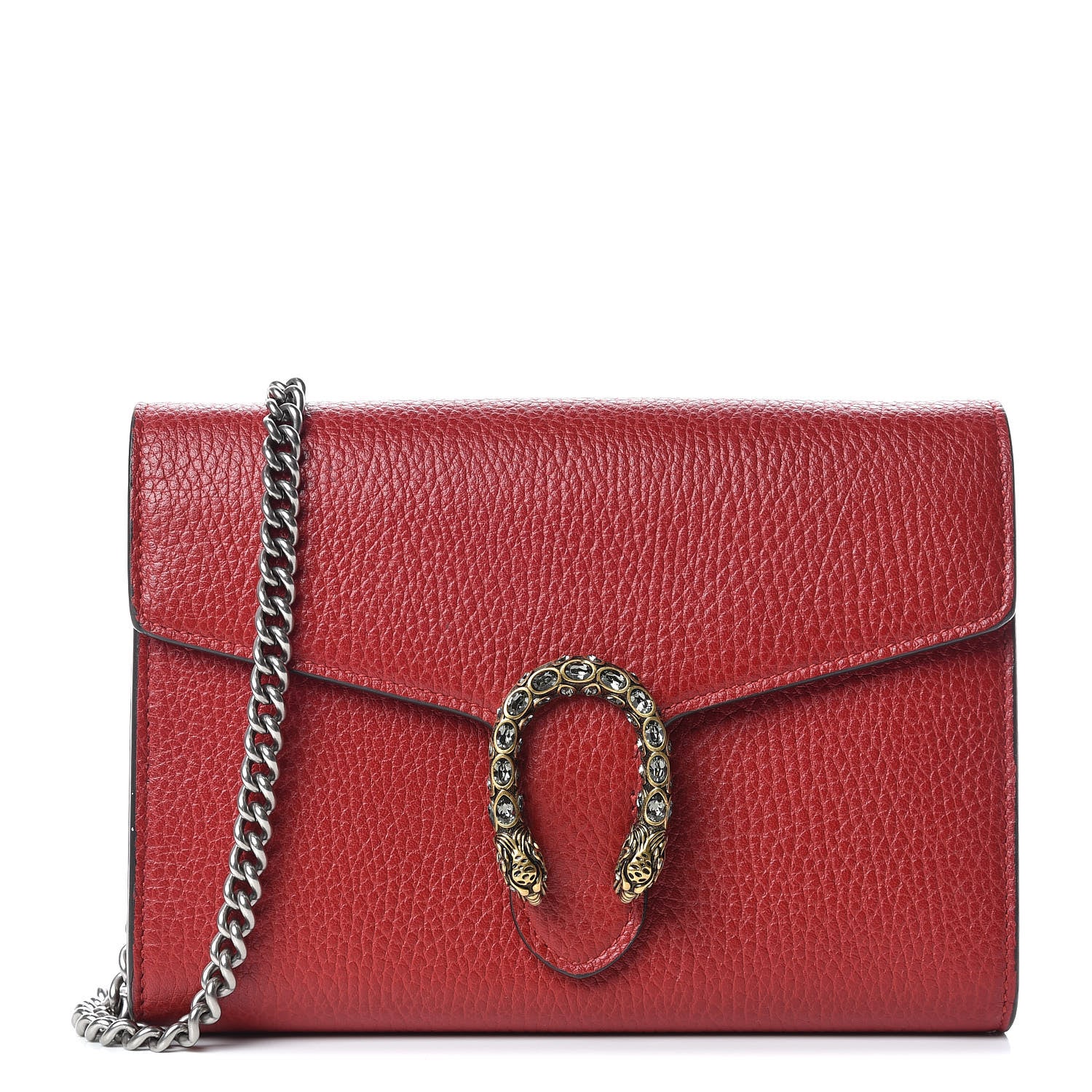 Gucci Calfskin Mini Dionysus Chain Wallet Hibiscus Red 1 of 11