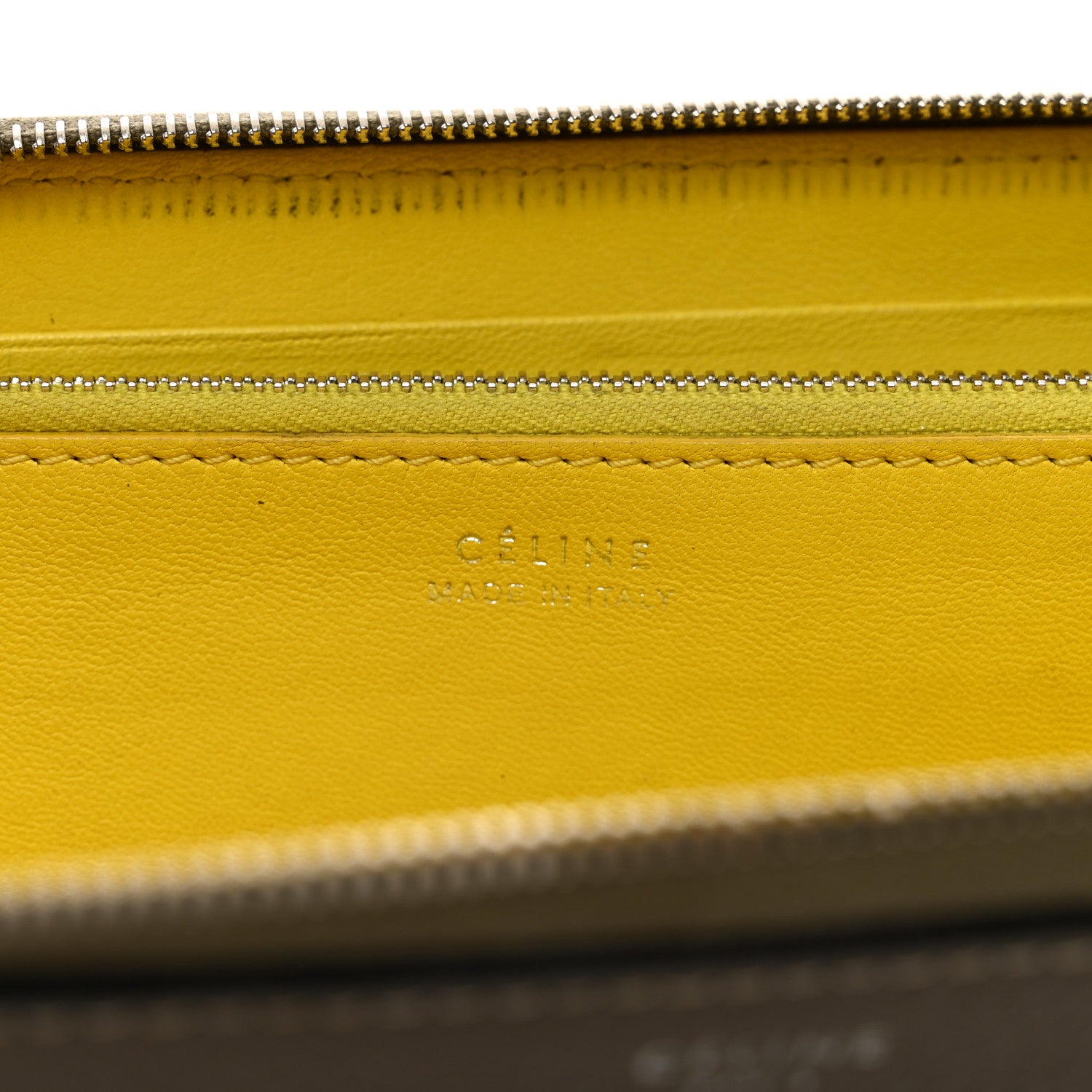 Celine Drummed Calfskin Large Zip Around Multifunction Wallet Souris 6 of 9
