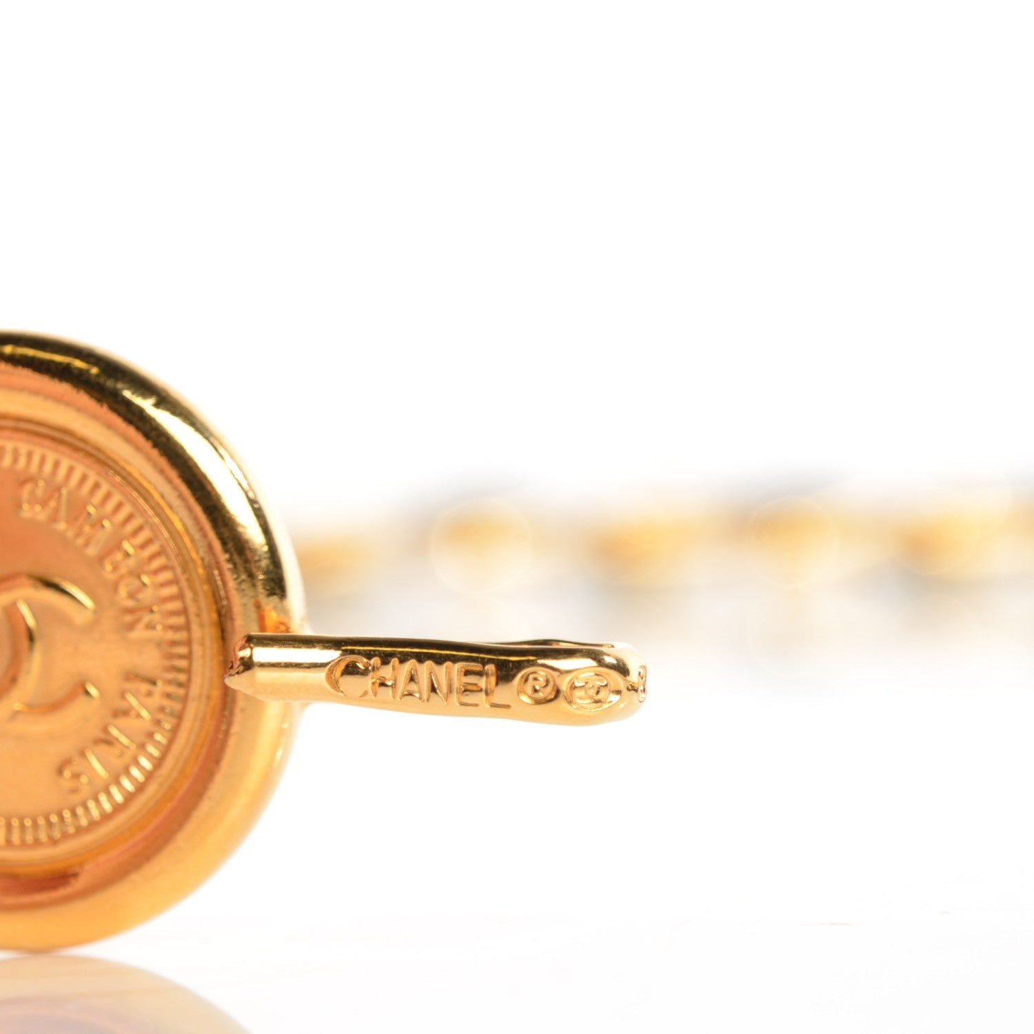 Chanel Lambskin Chain CC Medallion Belt Black Gold 4 of 5